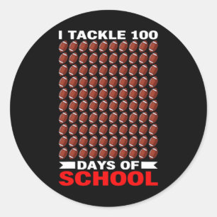 Ich habe 100 Tage Schulfußball 100 Tage vor Runder Aufkleber