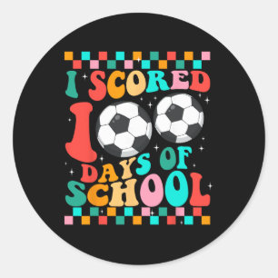 Ich habe 100 Tage Schulfußball Kinder Schüler Lehr Runder Aufkleber