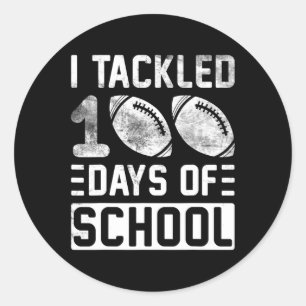 Ich habe 100 Tage Schulfußballjungen 100. D abgefa Runder Aufkleber