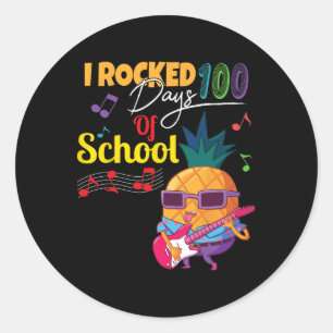 Ich habe 100 Tage Schulgitarre über Musik gerockt Runder Aufkleber