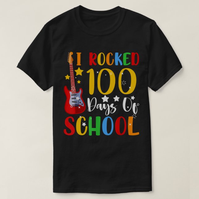 Ich habe 100 Tage Schulgitarrenmusik gerockt T-Shirt (Design vorne)