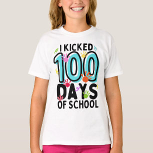 Ich habe 100 Tage schulische farbenfrohe Palmmädch T-Shirt