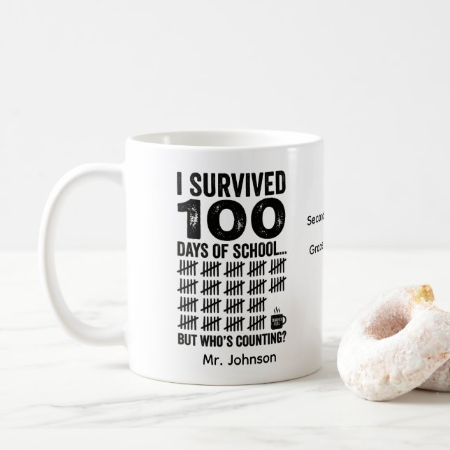 Ich habe 100 Tage überlebt Tasse (Mit Donut)