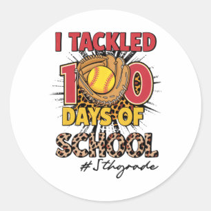Ich habe 100 Tage von Softbyll Leopard der 5. Klas Runder Aufkleber
