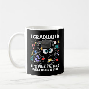 Ich habe 2023 den Schulabschluss für Schwarze Katz Kaffeetasse
