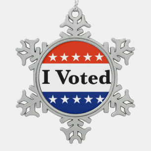 Ich habe 2026 gewählt schneeflocken Zinn-Ornament