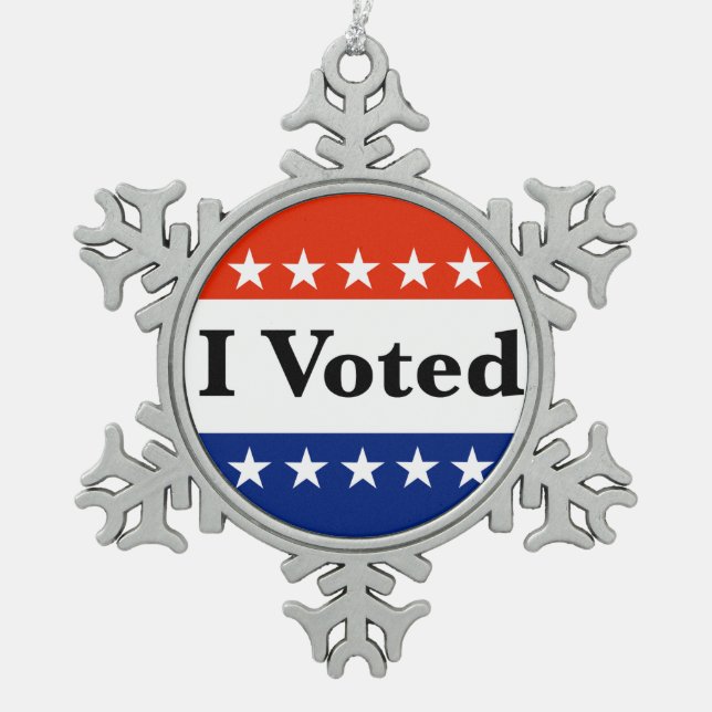 Ich habe 2026 gewählt schneeflocken Zinn-Ornament (Vorderseite)