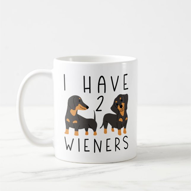 Ich habe 2 Dackeln Kaffeetasse (Links)