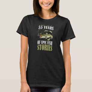 Ich habe 55 Jahre Epischen Fischgeschichten Fische T-Shirt