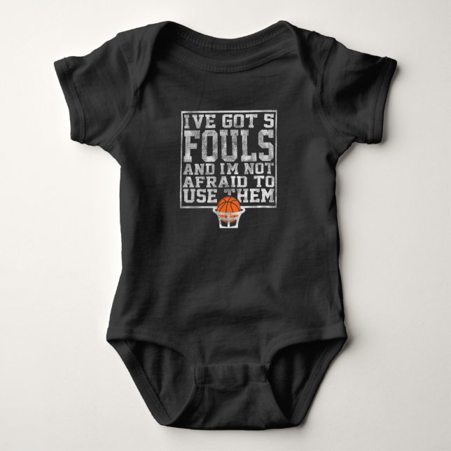 Ich habe 5 Fouls Funny Sarkastic Basketball Player Baby Strampler (Vorderseite)