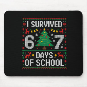 Ich habe 67 Schultage überlebt Lustiges Six Seven  Mousepad