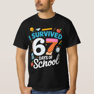 Ich habe 67 Schultage überlebt Meme Lehrer Schüler T-Shirt