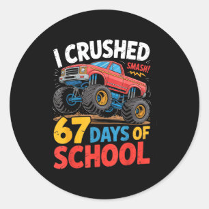 Ich habe 67 Tage Schul-Shirts Truck Studenten zerq Runder Aufkleber
