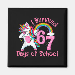 Ich habe 67 Tage Schule überlebt Lustig Sechs Sieb Magnet