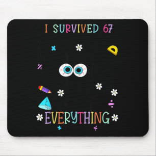 Ich habe 67 Tage Schule überlebt Lustige Katze Sec Mousepad