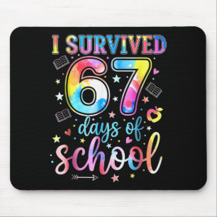 Ich habe 67 Tage Schule überlebt Lustiger 67 Meme  Mousepad