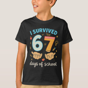 Ich habe 67 Tage Schule überlebt Lustiger Lehrer S T-Shirt