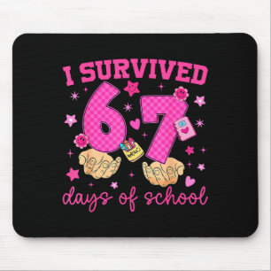 Ich habe 67 Tage Schule überlebt Lustiges Meme Jun Mousepad
