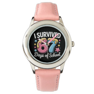 Ich habe 67 Tage Schule überlebt Lustiges Meme Leh Armbanduhr