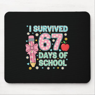 Ich habe 67 Tage Schule überlebt Six Seven Meme fü Mousepad