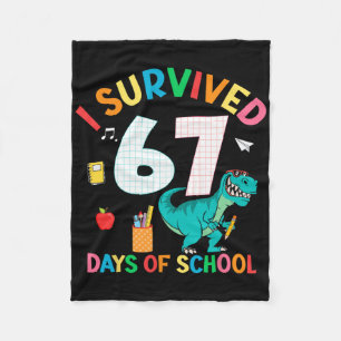 Ich habe 67 Tage Schule überlebt Trex Lustiger 67 Fleecedecke