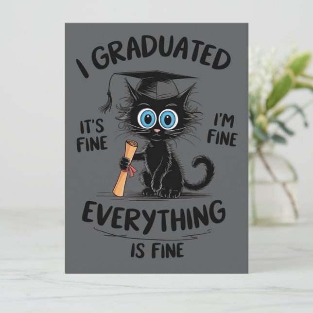 Ich habe abgeschlossen Es ist in Ordnung Mir geht' Einladung (Stehend Vorderseite)