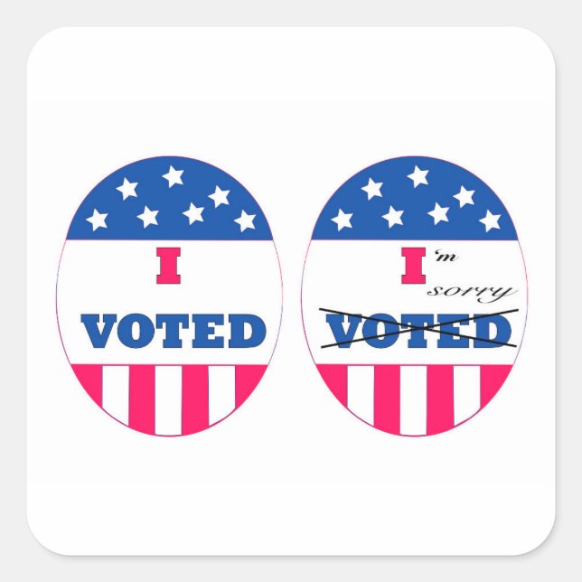 Ich habe abgestimmt, es tut mir leid quadratischer aufkleber (Vorderseite)