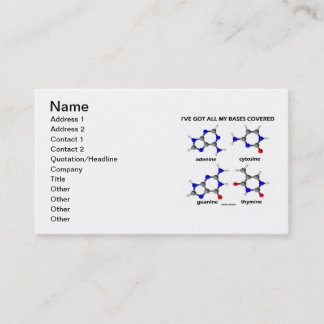Ich habe alle meine umfaßten Basis (Nucleobases) Visitenkarte