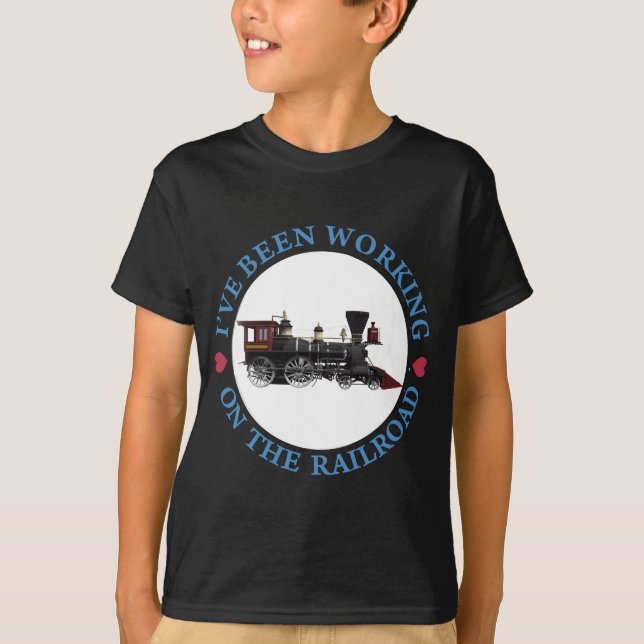 Ich habe an der Eisenbahn gearbeitet T-Shirt (Vorderseite)