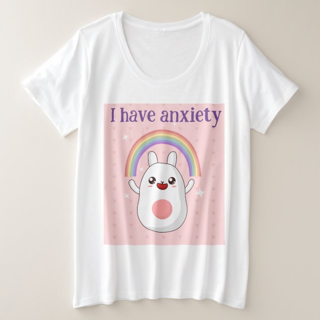 Ich habe Angst Große Größe T-Shirt (Design vorne)