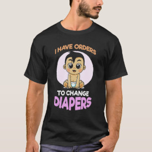 Ich habe Anweisungen, Diapers neuen Elternprozess- T-Shirt