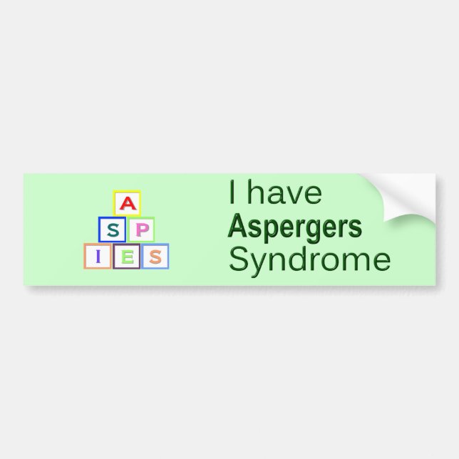 Ich habe Aspergers Syndrom - ASPIES Autoaufkleber (Vorne)
