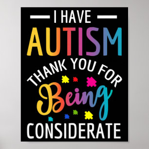 Ich habe Autismus Autistisch für Kinder Poster