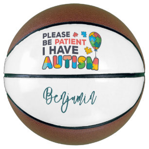 Ich habe Autismus - Personalisierte Farbige Basketball