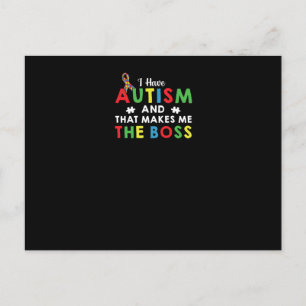 Ich habe Autismus und das macht mich zum Boss Einladungspostkarte