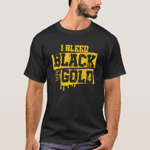 Ich habe Black & Gold Game Day School Footbal blut T-Shirt
