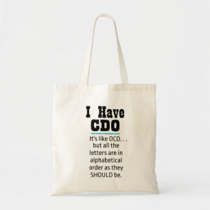 Ich habe CDO Black Funny OCD Spaß Tragetasche