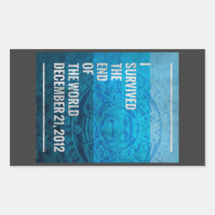 Ich habe das Ende der Welt überlebt Rechteckiger Aufkleber