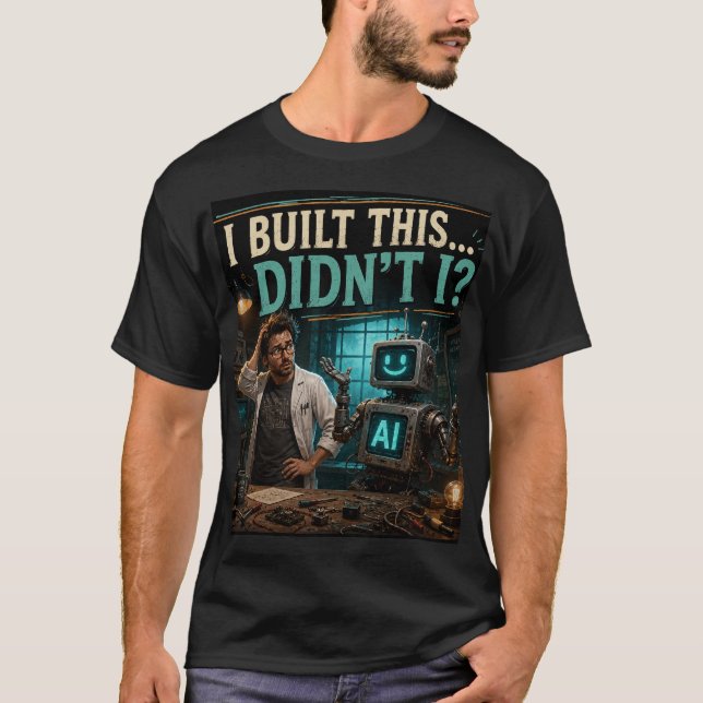 Ich habe das gebaut, oder nicht? Lustiges AI-Tech- T-Shirt (Vorderseite)