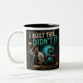 Ich habe das gebaut, oder nicht? Lustiges AI-Tech- Zweifarbige Tasse