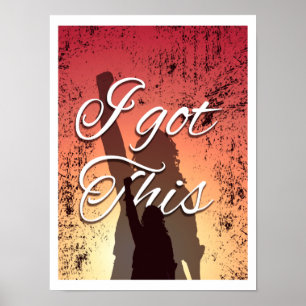 Ich habe das Got   Sunset Triumphe Women Silhouett Poster