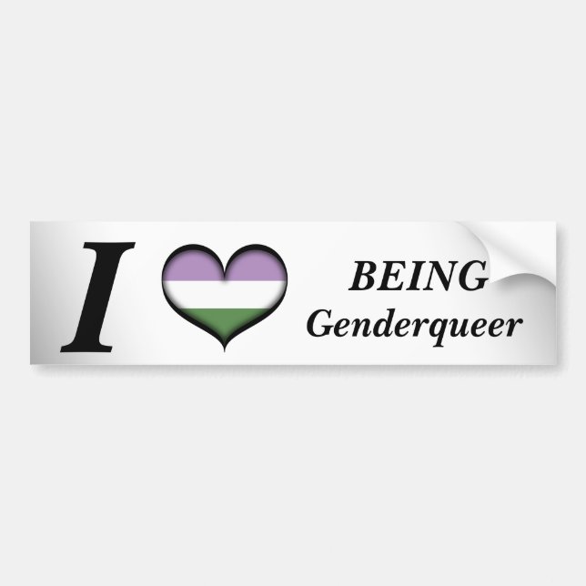 Ich habe das Herz, als Genderqueer-Design-Pride-Fl Autoaufkleber (Vorne)