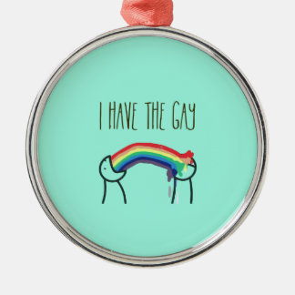 Ich habe das homosexuelle meme silbernes ornament
