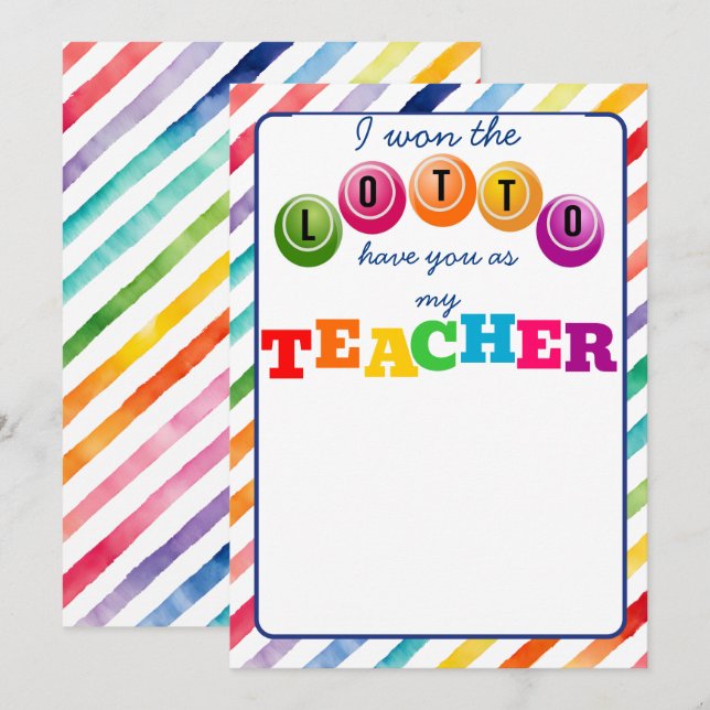 Ich habe das Lotto gewonnen, dass Sie unser Karten (Vorne/Hinten)