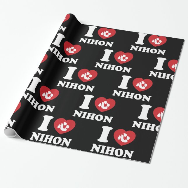 ICH HABE DAS NIHON WRAPPING PAPIER HERZEN [LIEBE] GESCHENKPAPIER (Ungerollt)