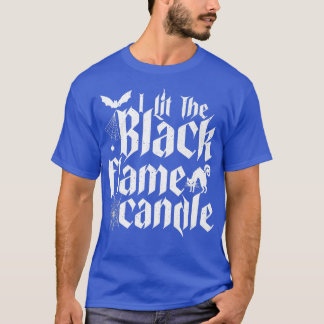 Ich habe das schwarze Flammenkandle Halloween gela T-Shirt