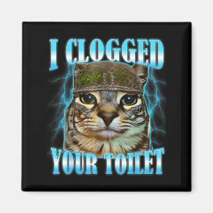 Ich habe deine Toilette verstopft lustige Katze Kr Magnet
