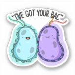 Ich habe deinen Bac Funny Bacteria Pun Got Aufkleber<br><div class="desc">Ich habe in Ihrem Bac Funny Bacteria Pun einen blauen und lila Bakterien besten Freund,  die wissen,  dass sie sich gegenseitig den Rücken got haben. Ein lustiges Pun-Geschenk für Familie und Freunde,  die Ihren Rücken got haben.</div>