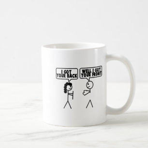 Ich habe deinen Rücken - Front-Stickfigur-Stickman Kaffeetasse
