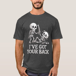 Ich habe deinen Rücken Halloween-Skelett Männer Fr T-Shirt